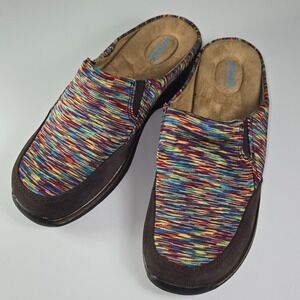 Softwalk Women's Slip On Mules Clogs Shoes Multicolored‎ Striped Size 5.5M
